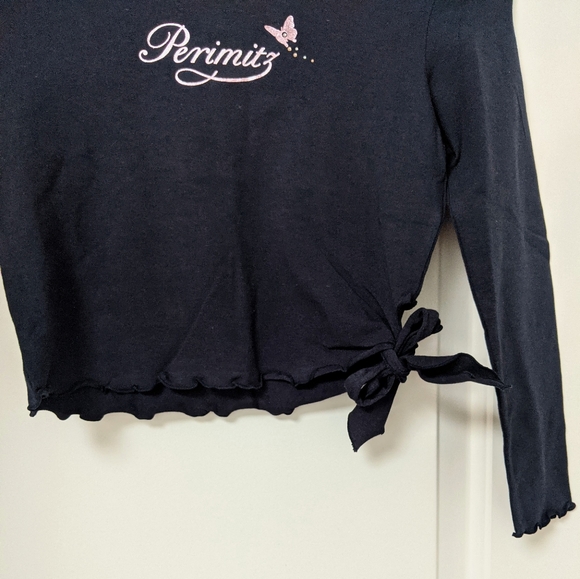 NWOT Girls Navy Scallop Crop Top - Picture 10 of 13